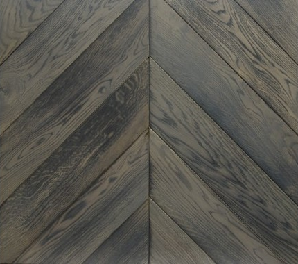 Engineered wood chevron parquet flooring. DEEP NIGHT.