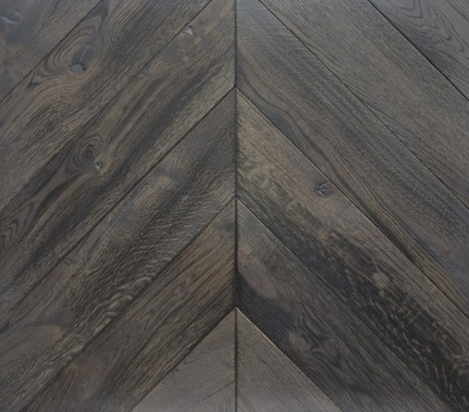 Engineered Chevron Parquet Wood Flooring. BLACK WHITE.