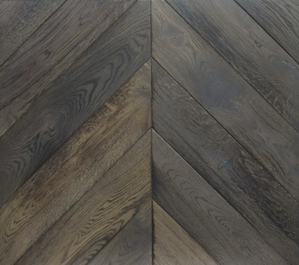 Engineered Chevron Parquet Hardwood Flooring. GREY COTTON.