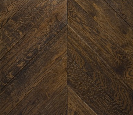 Engineered Wood Chevron Parquet Flooring. DARK BROWN.