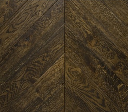 Engineered Chevron Hardwood Parquet Flooring. BROWN FOG.